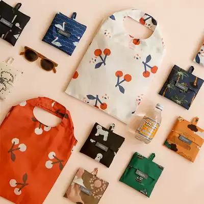 Korean Dailylike folding shopping bag eco bag color printing daily travel Women portable storage bag
