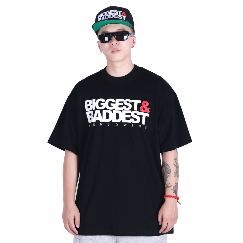 Fbs X Biggest Baddest Collaboration Classic Hip-Hop Street Dance American-Style Small Neckline Loose Short-Sleeve T-Shirt