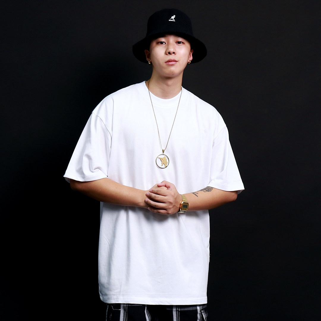 SOULSTYLE American hip-hop Hip-hop Rap small neckline Solid color loose and wild short-sleeved hypertrophic bboy T-shirt