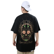 SOULSTYLE joint BIGGESTBADDEST rose skull hip hop small neckline loose bboy short sleeve t-shirt