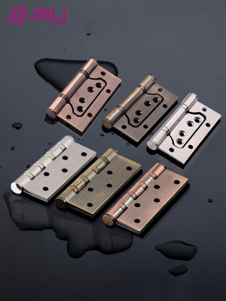 Jiabaoli stainless steel sub-mother hinge Indoor room wooden door hinge free slotted letter folding 4 inch thickened monolithic