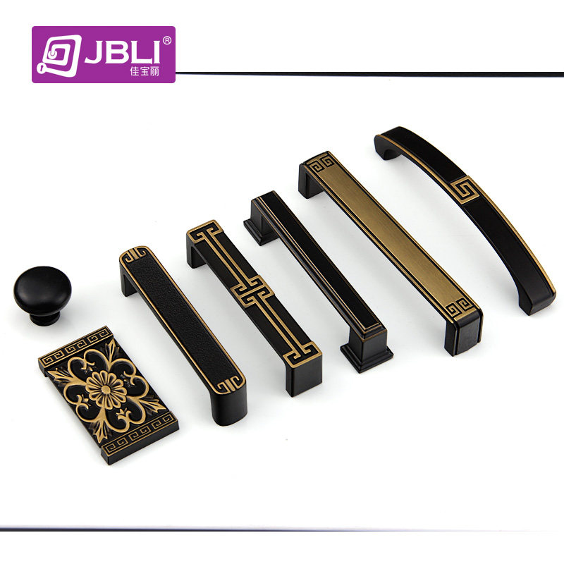 Jiabao Li's new Chinese style handle wardrobe door handle overall cabinet door handle drawer small single hole dark handle yellow gold bronze