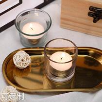 Transparent glass candle cup empty cup living room decoration aromatherapy bottle soy candle gift cup crystal candle holder customization