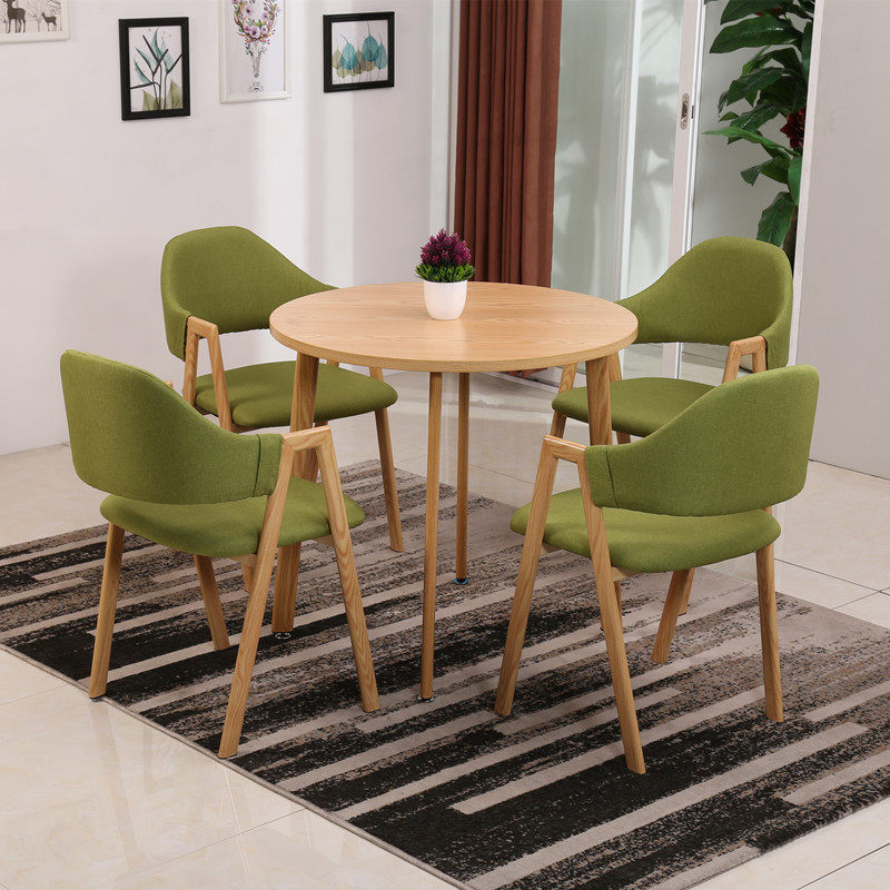 Brief Reception Negotiation Table And Chairs Composition Office Sample House Display Center Lounge Area Shop Balcony Casual Small Round Dining Table And Chairs