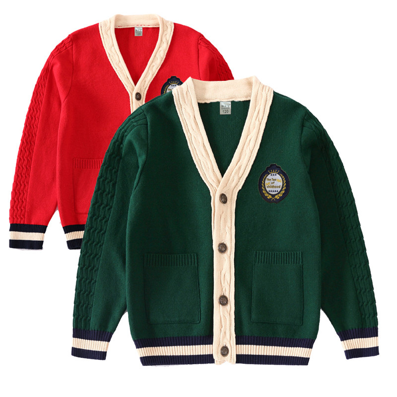 Kindergarten uniforms school uniforms spring and autumn children's knitted sweaters cardigans boys and girls costumes sweaters Korean style