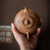 Yixing purple clay pot tea set He Weifeng Gaozu Tang Wen hand-made Dongling melon Shi Sheng also engraved