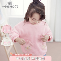 English girl sweater autumn pullover top cute warm coral velvet cotton 10892674 10892675