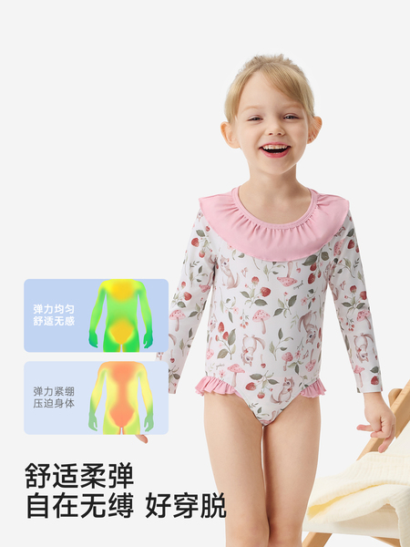 英氏儿童连体泳衣女宝宝防晒UPF50+短袖男女童夏季新款小童游泳衣 — 4