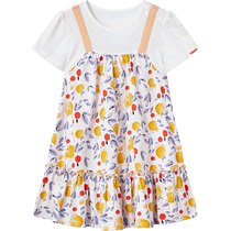 Yings – robe à fleurs pour filles jolie jupe dété à manches courtes en pur coton section fine nouveau style 2024