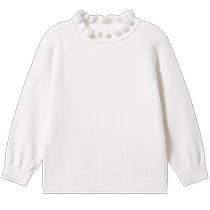 (Same style in the mall) Yings childrens half-turtleneck sweater solid color versatile girls knitted sweater bottoming shirt