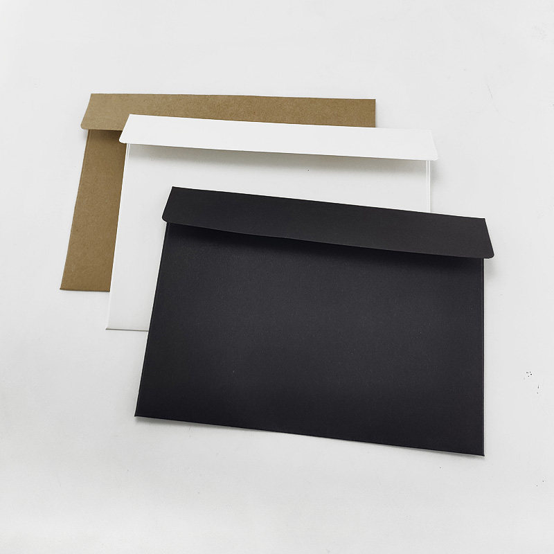 Blank thickened envelope 250g envelope paper bag custom black card white card leather three colors 20 gift stickers without letter