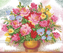 Cross stitch electronic picture redrawing source file-pink rose