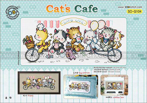 Cross-stitch digital map redrawing source file-SODA SO-G104 Cat Cafe