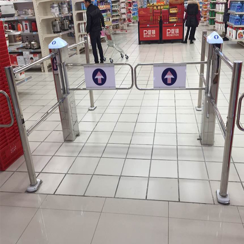 Supermarket entrance automatic induction block door infrared radar electric ban device gate stainless steel guardrail custom