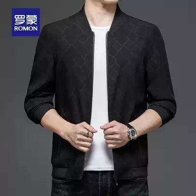 Romon jacket men's autumn 2021 new trend handsome casual plaid jacket spring men's business top thin