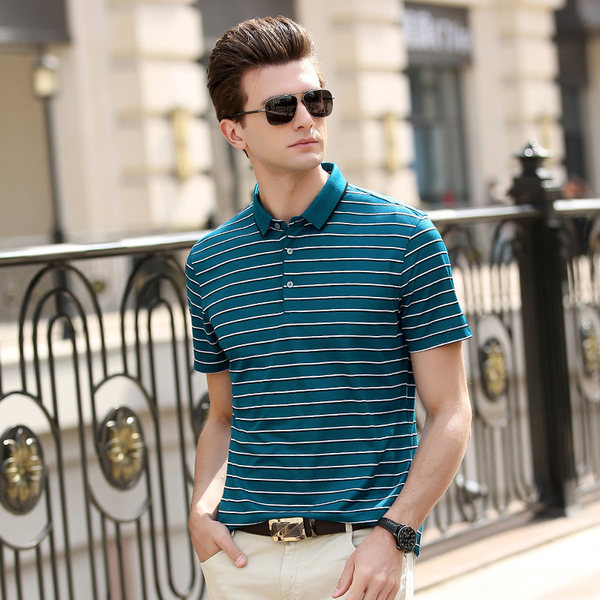 罗蒙 18年新款 含9%桑蚕丝 冰丝光棉男式T恤 天猫优惠券折后￥129包邮（￥199-70）2色可选 POLO衫券后￥69