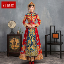 Blue Xiuhe dress bride 2021 new Chinese wedding dress Wedding toast dress cabinet dress vintage female wedding dress
