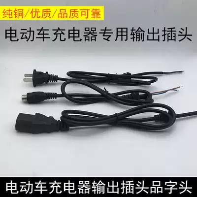 Electric car charger output input cable Power cord Product word T hole round hole two plug lithium battery charging cable