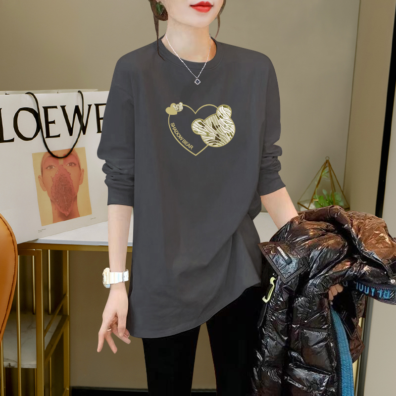 European Style Women's Long-Sleeve T-Shirt 2026 Spring and Autumn New Layered Top Pure Cotton Inner Wear Mid-Length Bottoming Shirt That Covers the Buttocks European Style Women's Long-Sleeve T-Shirt 2026 Spring and Autumn New Layered Top Pure Cotton Inner Wear Mid-Length Bottoming Shirt That Covers the Buttocks
