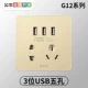 Пять -яма с тремя розетками USB (золото шампанского)