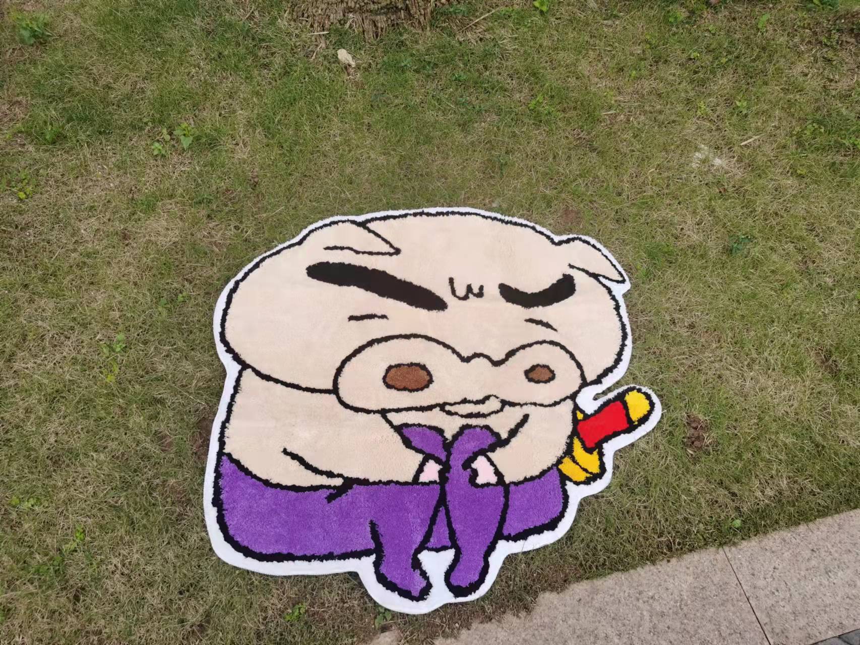 Crayon Shinchan Messenger of Justice Fat Toot Zuemon Carpet Cute Cartoon Anime Household Non-slip Absorbent Floor Mat