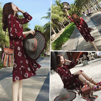 Pregnant Woman Long Dress Snowspun Spring Dress Dress Dress 2022 New A Character Long Sleeve Undershirt Loose large size Thin Dress
