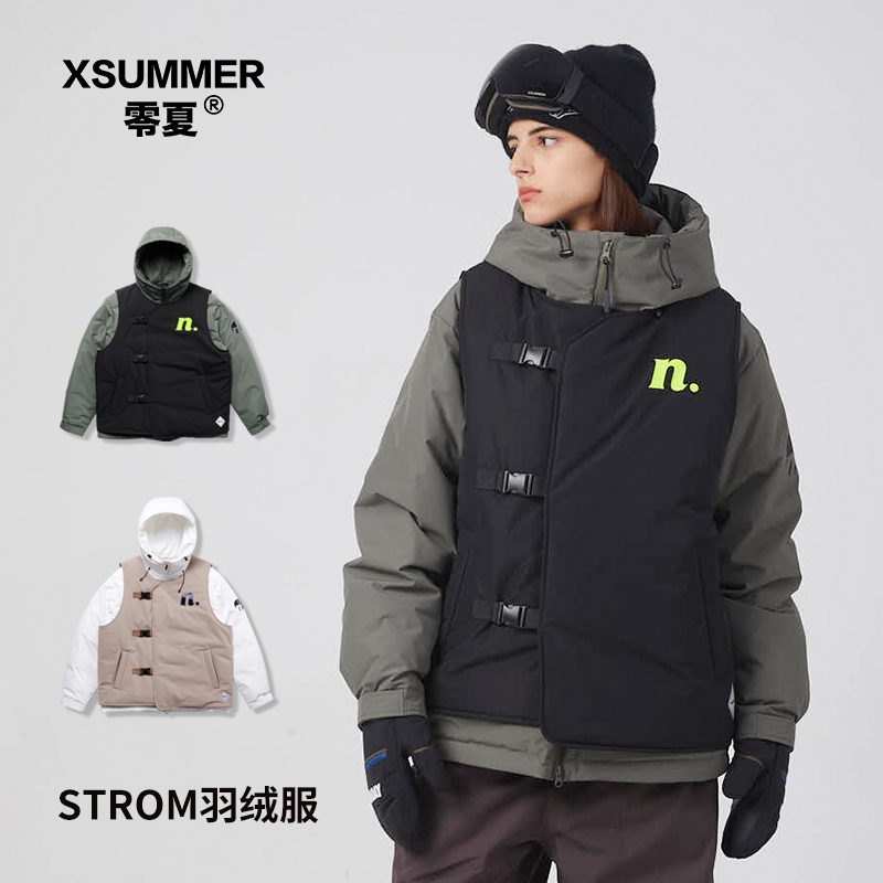 Zero summer NOBADY winter new hooded ski down jacket men and women with the same ski warm thickened down jacket