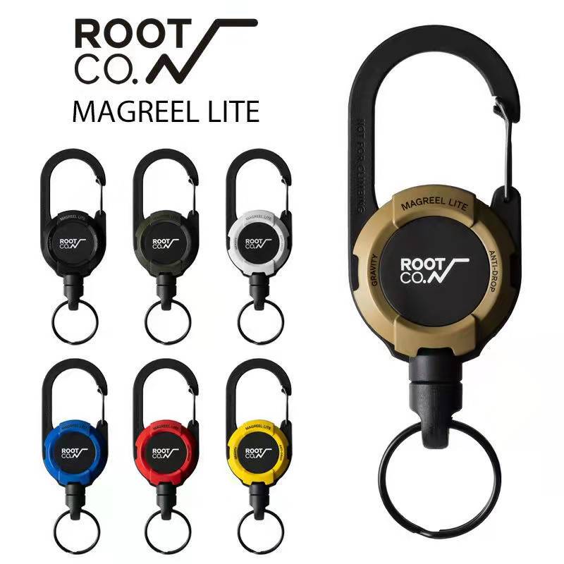 Japanese Rootco Retractable Keychain Phone Lanyard Multifunctional Outdoor Travel Carabiner Quick-Release Anti-Lost Rope