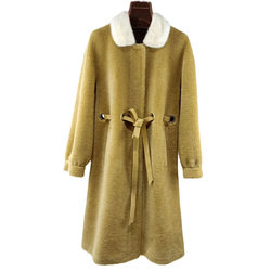 Grain Sheep Shear Jacket Women's Mid-Length Fur-In-One New Mink Fur Collar Lamb Hair Waist Fur Coat
