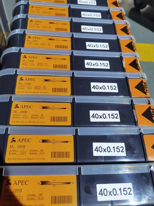 Apec Coated Blue Blade and Gold Blade Ink Scraper Blades Are Imported for High-Speed Offset Printing Machines
