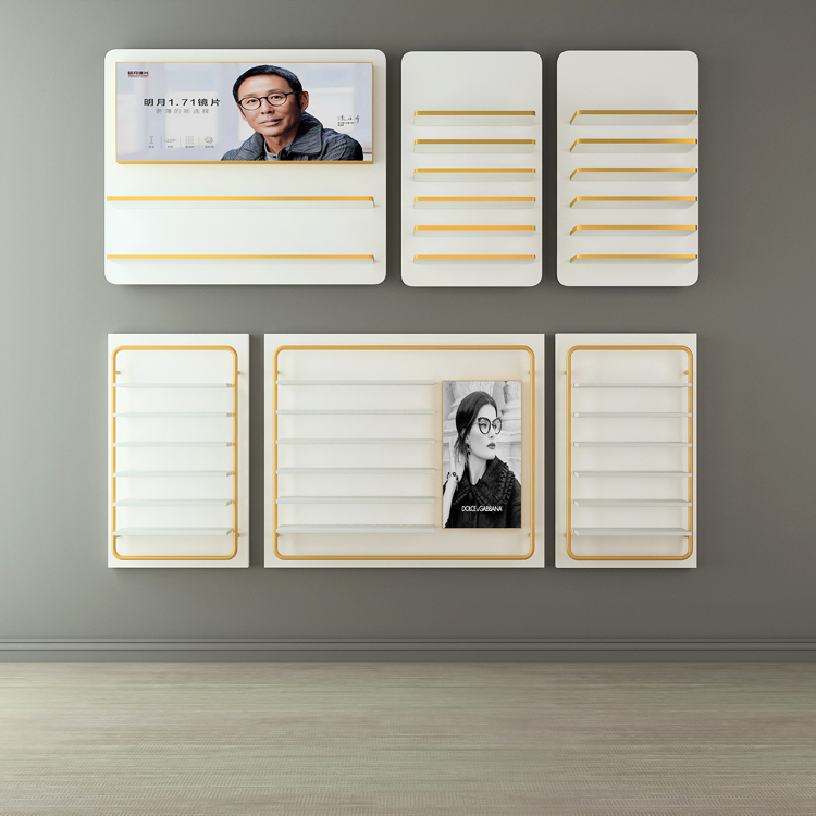 Optical shop luminous laminate wall rack sunglasses sunglasses display stand glasses props display beauty in space