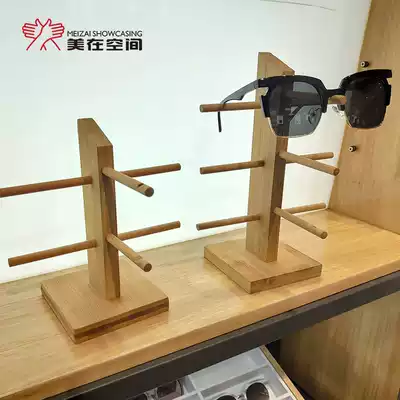 Solid wood varnish glasses display rack glasses shop display decoration props creative glasses display frame beauty in space