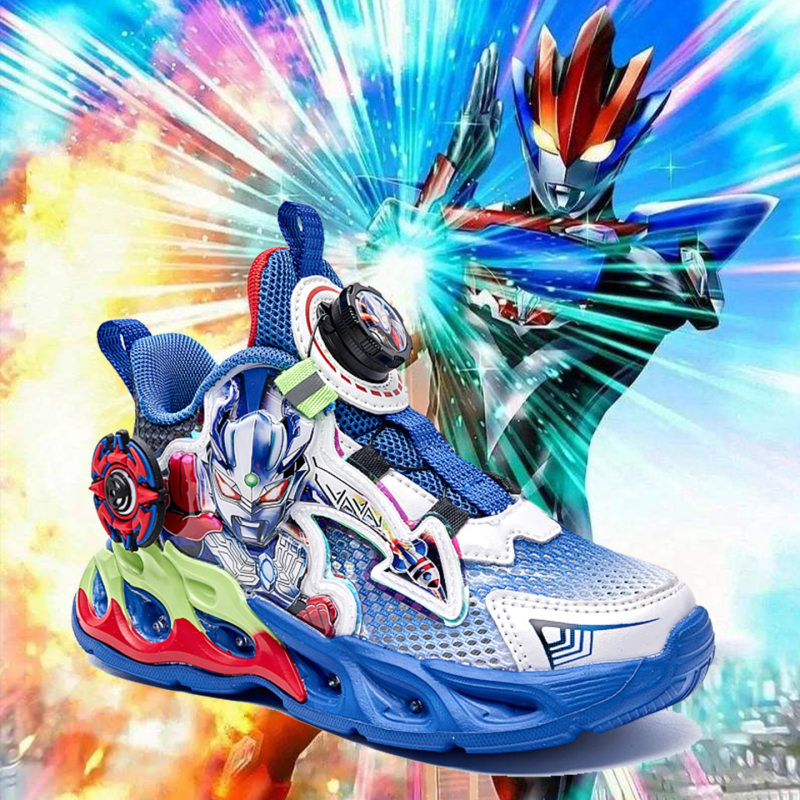 Ultraman Boys' Shoes, Luminous Shoes, Summer New Children's Single-Mesh Sports Shoes, Soft-Soled Non-Slip Boys' Light-Up Shoes Ultraman Boys' Shoes, Luminous Shoes, Summer New Children's Single-Mesh Sports Shoes, Soft-Soled Non-Slip Boys' Light-Up Shoes
