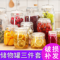 Sealed jar Glass honey Glass bottle Storage jar Bubble wine bottle Flower tea leaf jar Lemon honey jar Storage jar Pickled