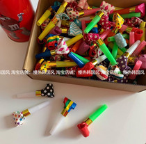 Slow hot Korean style Korean ins color childrens birthday blow blow roll blow dragon whistle Blow roll party funny whistle