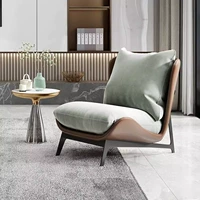 Кофе+белый одно кресло (голубь) кожа мягкая