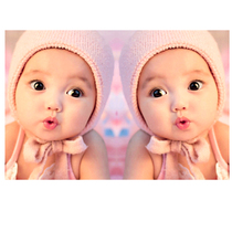 Baby painting cute twins cute baby painting poster mixed-race baby wall sticker doll picture early education bedroom painting