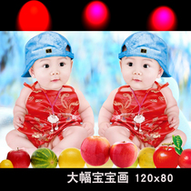 Twin baby poster dragon and twin baby doll picture early pregnancy education hanging painting dew bird male and female baby 48-inch wall sticker