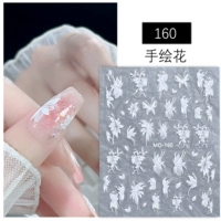 MO-160 【Наклейки с рельефом цветов вручную нарисованные вручную】