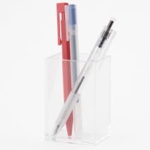Japan MUJI MUJI transparent acrylic PP pen holder stationery box cosmetic brush storage Round Square Pen Holder