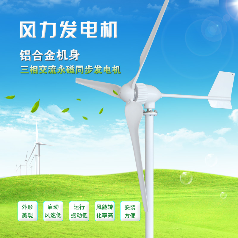 800W1000W household small horizontal axis wind turbine 24V48V220V outdoor pastoral marine ventilator