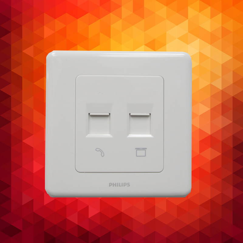 Philips Switch Socket Panel Oree White Wall Power Socket Panel Full Set Computer Phone Socket