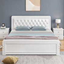 Solid wood bed modern simple single 1 2 meters simple European style 1 5 master bedroom rental room double bed