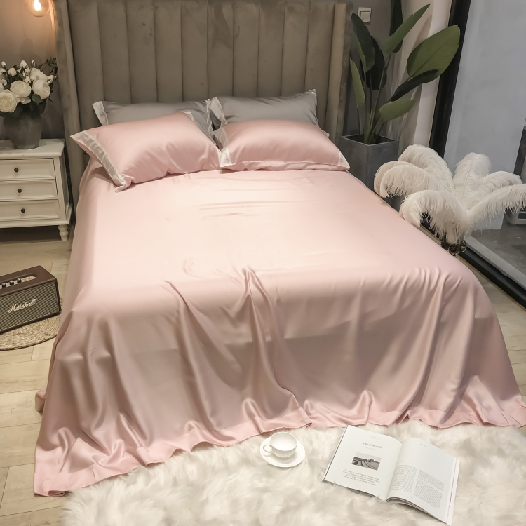 Mùa hè 80 ngày lụa tấm ba bộ màu rắn đơn mảnh thêu gối đơn giản kẹo màu mượt - Khăn trải giường tấm trải giường