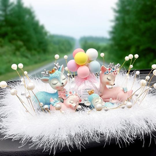 All the way Ping An Deer Car Decoration Cute Perfume