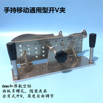 New handheld open V clip Fixed Angle Knife sharpening Divine Instrumental Frame Sand Belt Machine Assisted Open Coarse Stainless Steel Knife Embryo Open Edge Tool