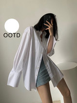 White Sunscreen Shirt Woman shawl Outer lap 2022 Summer new fairy air conditioning cardiovert blouses jacket thin jacket