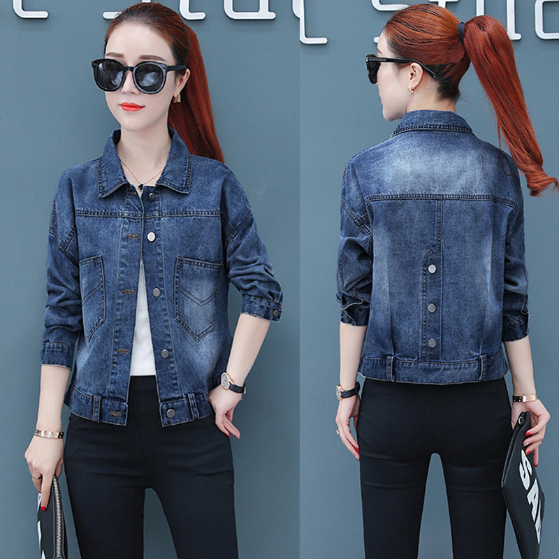 Denim jacket women's 2021 new Korean version of the wild top casual long-sleeved women's short jacket slim jacket tide
