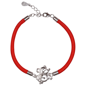 晶意浓鼠年本命年运珠老鼠纯银手链