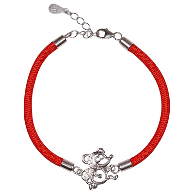 晶意浓鼠年本命年运珠老鼠纯银手链